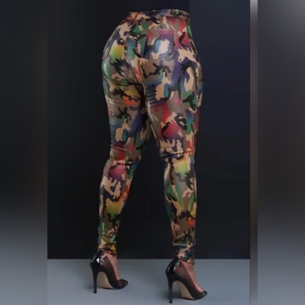 🔥High Stretch Posh Swank Multicolor Camo Skinny Jeans -
